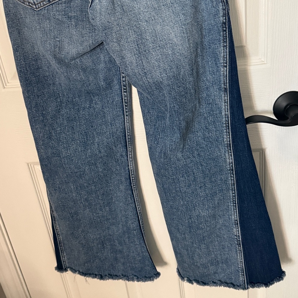 Pilcro Two-Tone Blue Flare Jeans - Picture 6 of 6